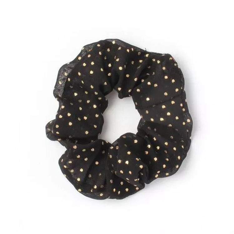 Picture of 8431 / 4314 REGULAR - GOLD GLITTER POLKA DOT SCRUNCHIE